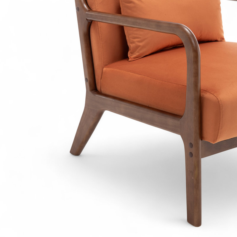 Alisija Upholstered Armchair, Orange Velvet