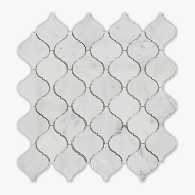 Carreau de mosaïque en marbre 12,5 po x 13 po Carrara