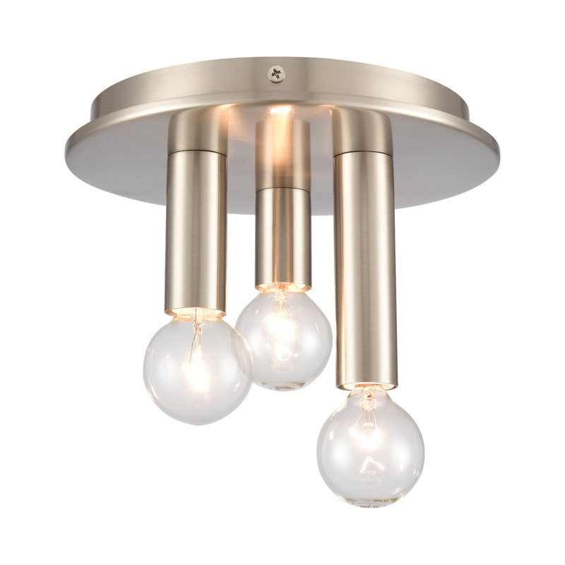 Pepper 8'' Wide 3-Light Flush Mount - Brushed Nickel, Nickel