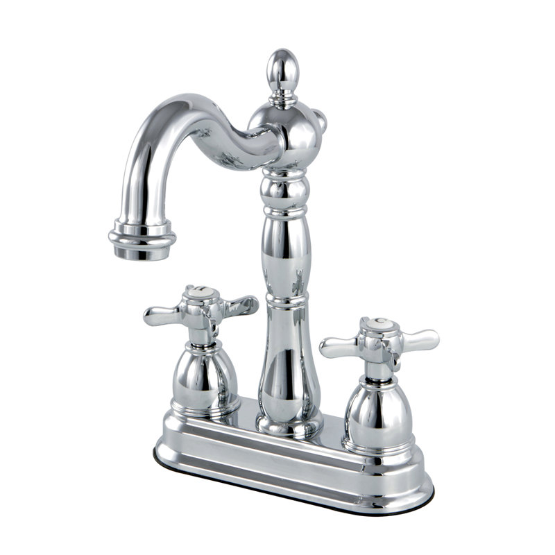 Kingston Brass Essex Two-Handle 2-Hole Deck Mount Bar Faucet, Polished Chrome