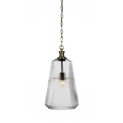Carina Chain Hung Pendant With 11" Glass