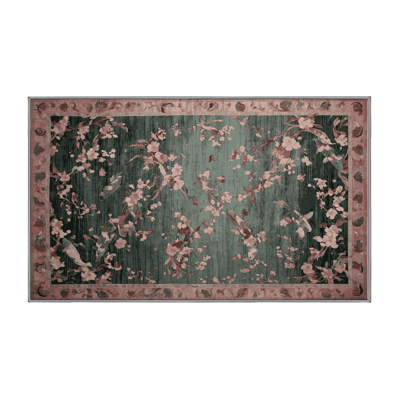 Machine Washable Gray Area Rug, Rectangle 5' x 7'