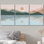 «Tropical Ocean Pastel Sun Horizon» sur toile, reproduction de 3 pièces