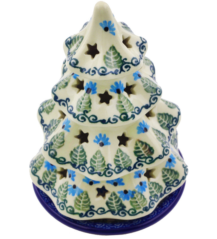 Forget Me Not Tealight Candle Holder, 5.91" H x 3.94" W x 3.94" D
