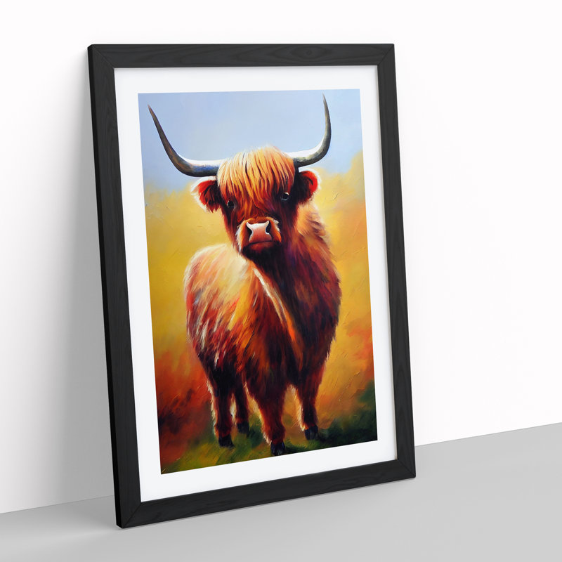 Resplendent Highland Cow - Framed Print, Black, 46cm H x 34cm W x 2cm D