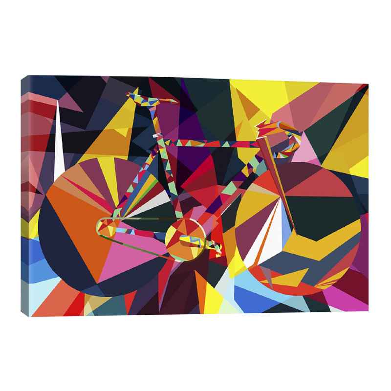 « polygon fixie » par robery delaunay, impression sur toile tendue, H 18 po x l 26 po x P 0,75 po, Toile tendue, Pas de tapis