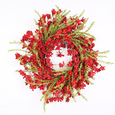 Hehre 24" W Artificial Forsythia Floral Wreath