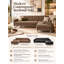 Canapé modulaire Sloan - Moderne faisant face à l'accoudoir GAUCHE avec dossier capitonné, chaise longue, pieds en acier inoxydable - Canapé modulaire brun-23211591-32253624