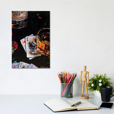 Poker And Whiskey- Gallery-Wrapped Canvas Giclée