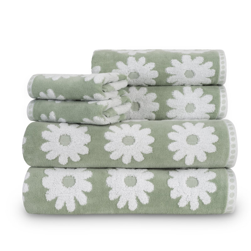 Daisy Field Szt Green Frost Towel Set, Green Frost