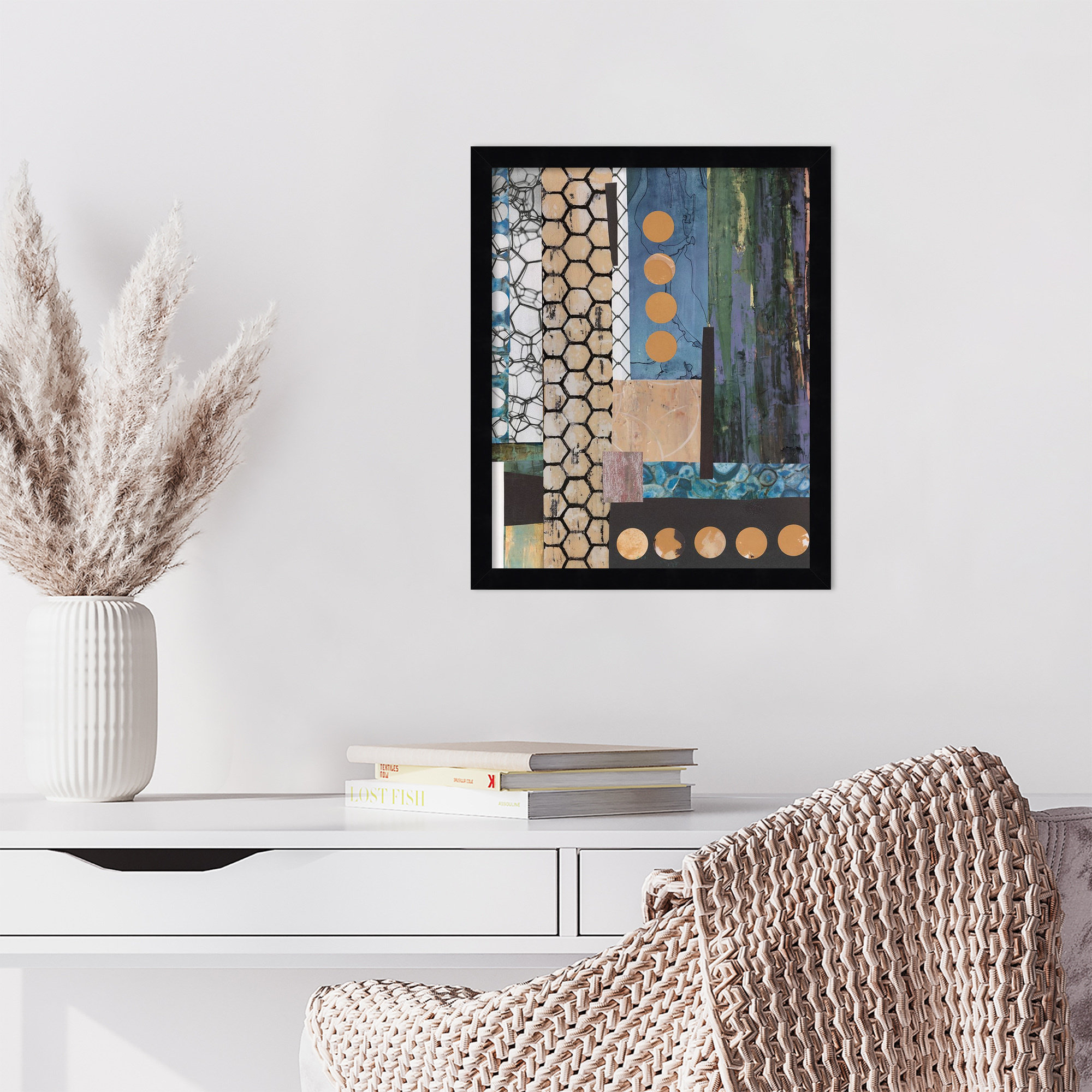 Mashup II by Maurin Wood Framed Wall Art Print, 17" H x 14" W, Black