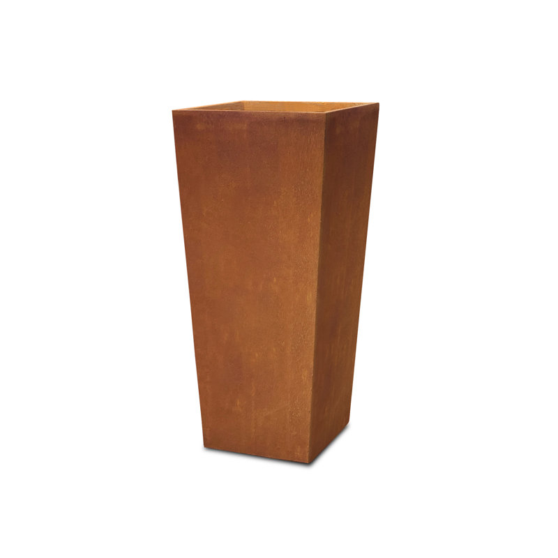 Antonio Concrete Pot Planter, 28" H x 14" W x 14" D, Rust Brown