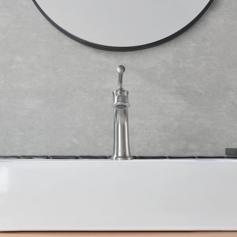 Single-handle Bathroom Faucet with Drain Assembly, Brushed Nickel