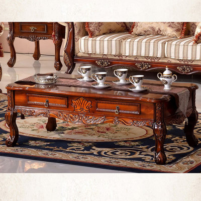 Retro European Carved Coffee Table