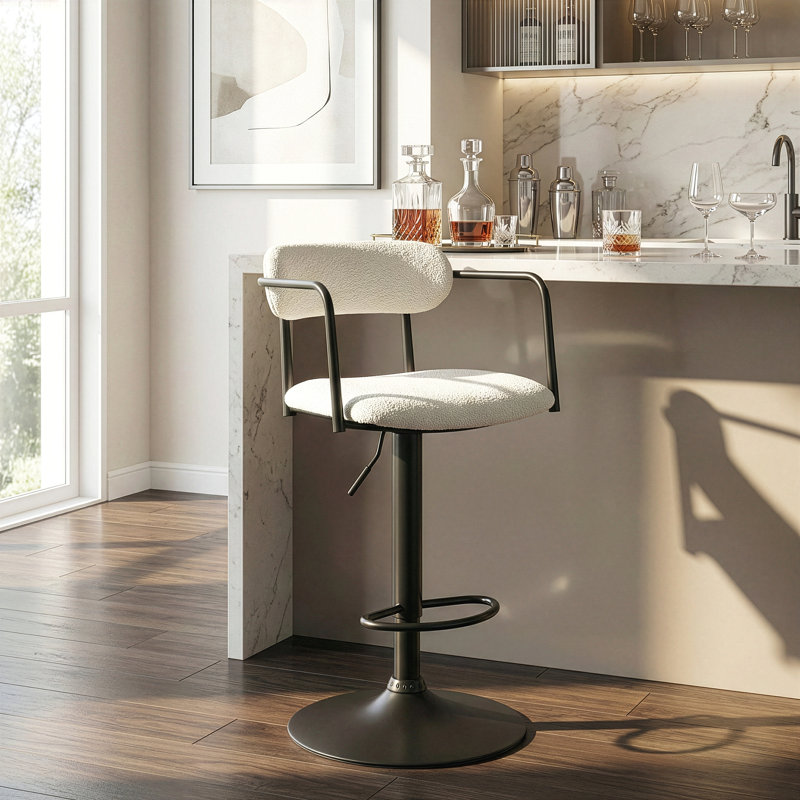 Julchen Swivel Upholstered Adjustable Height Counter Stool