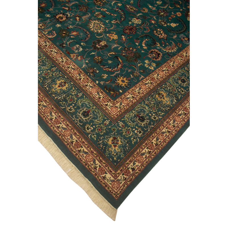 Abarca One-of-a-Kind 10' X 14' New Age Wool Area Rug in Green