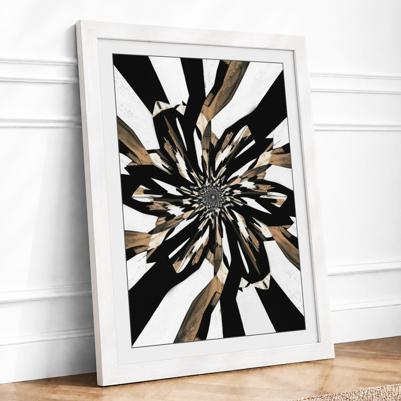 Hands To Center Geometric - Print, A1 - 84.1 x 59.4 cm, White