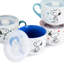 Ensemble de 4 tasses à soupe et couvercles en grès Peanuts Freckled Joy 25Oz
