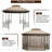 10’X 12’ Octagonal Patio Gazebo-Brown