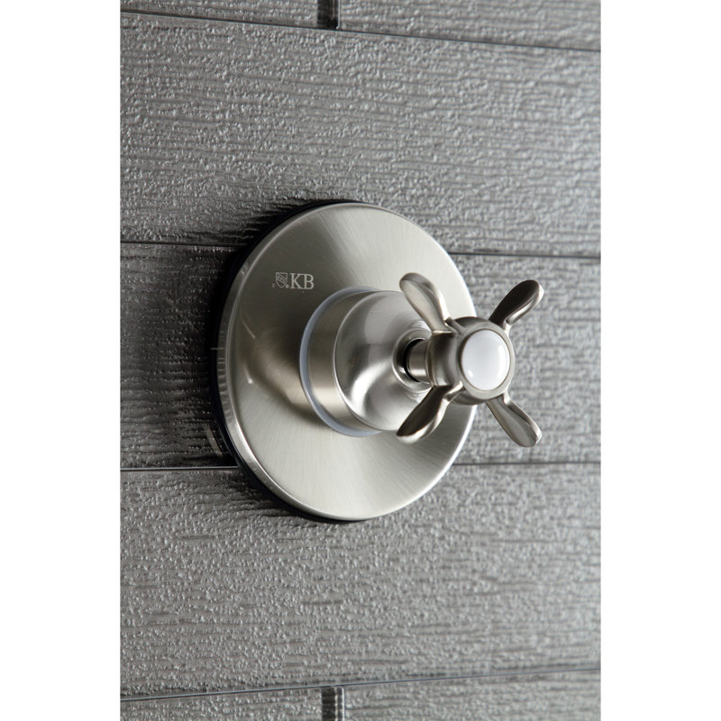 Kingston Brass Single-Handle Wall Mount Three-Way Diverter Valve with Trim Kit, Brushed Nickel