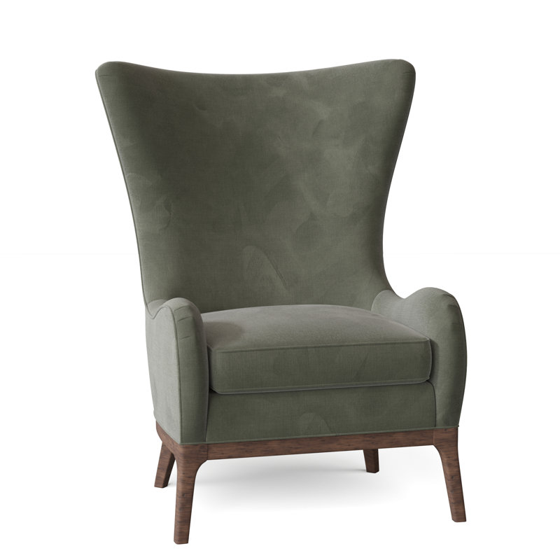 Casper Upholstered Wingback Chair, Hazelnut, 9953 Willow 100% Polyester