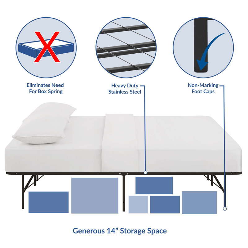 Horizon Brown Stainless Steel Queen Metal Bed Frame