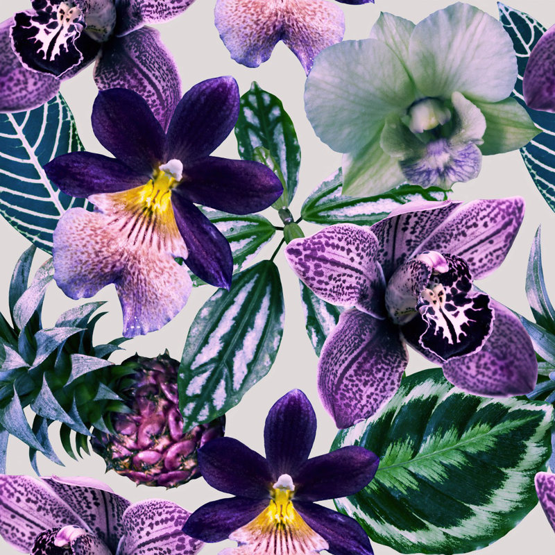 Peel & Stick Floral Wall Mural, 10.42' W x 10.42' L
