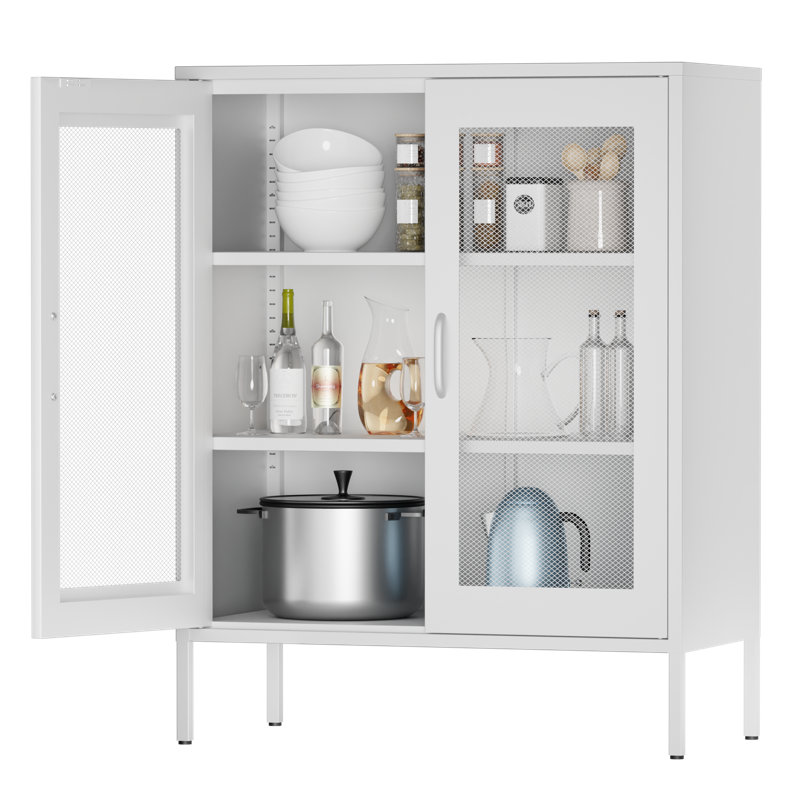 Ascena Metal Accent Cabinet, White