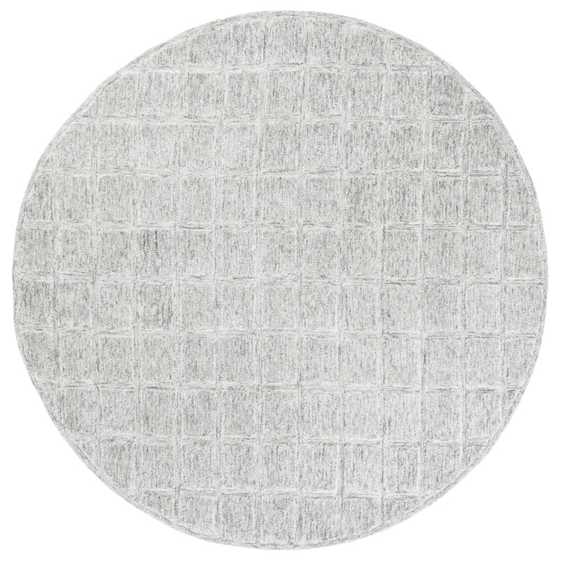 Genre Hand Woven Wool;Cotton Solid Color Rug, Round 6'