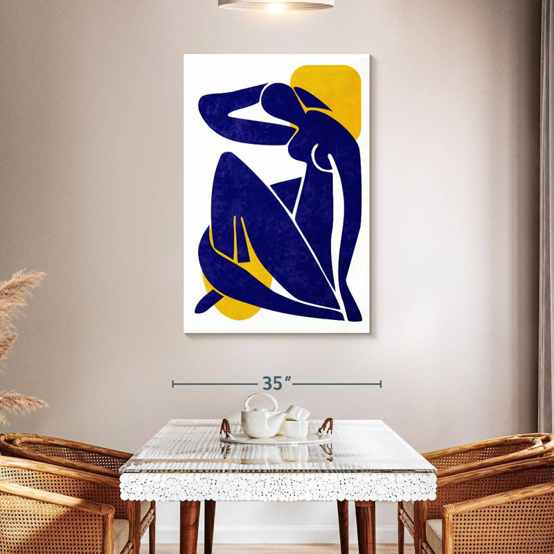Silhouette de femme abstraite sur toile, H 48 po x l 32 po x P 1,25 po