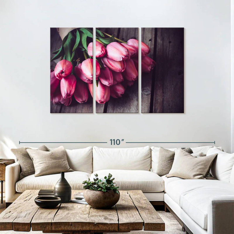 Harnek Fancy Pink Tulips, 48" H x 74" W