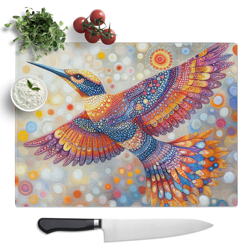 Kingfisher Design  Glass Chopping Board