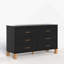 Commode de rangement moderne à 6 tiroirs avec poignées en métal et pieds en bois massif pour chambre d'enfant-549416433