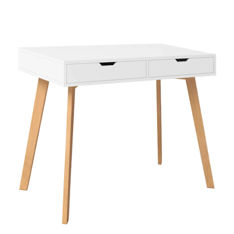 2-Drawer White Desk
