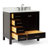 Flynt 37'' Single Bathroom Vanity with Carrara Marble Top-64627299
