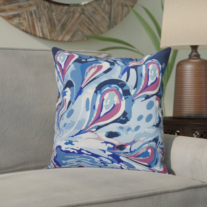 Housse et insert de coussin Happy Hippy Boho Splash, Bleu, H 16 po x l 16 po