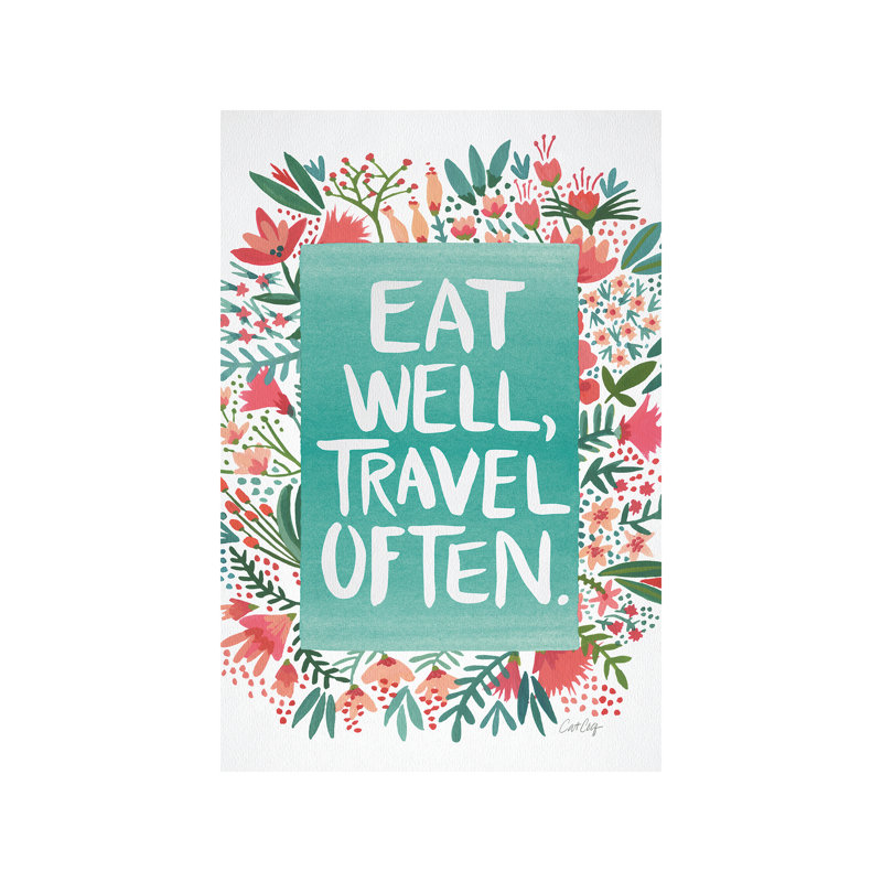Eat Travel White by Cat Coquillette - Wrapped Canvas Print, 30.48 cm H x 45.72 cm W