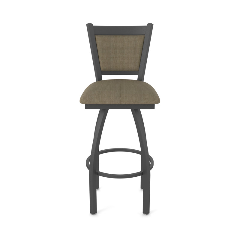 Tabouret pivotant Hadleigh, Étain, Tabouret de bar (siège d'une hauteur de 36 po), Tissu liège graphique