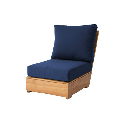 Chaise longue sans accoudoirs en teck Arrihanna