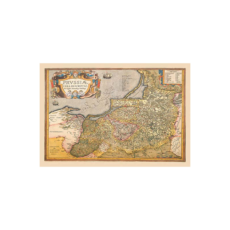 « map of prussia » par a. ortelius, impression