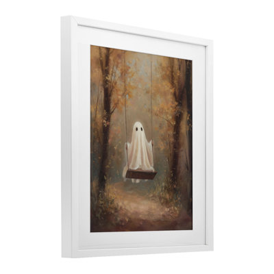 «Eerie Swinging Ghost», reproduction sous verre encadrée, design par Arlington Prints