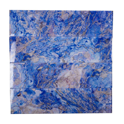 Carnelian 3" x 12" Glass Brick Look Subway Wall & Floor Tile