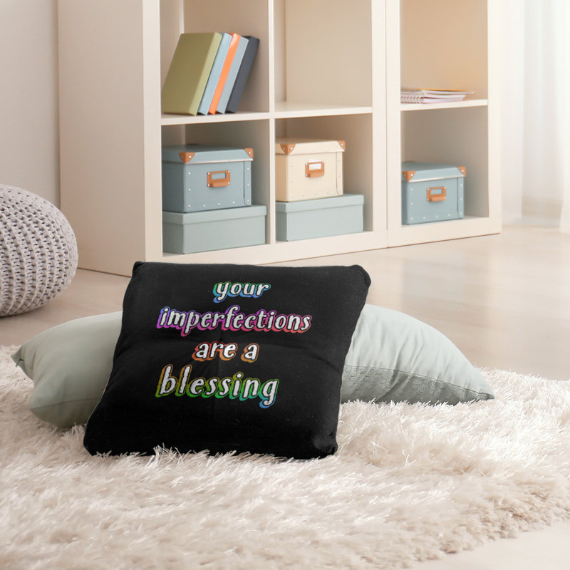 Coussin intérieur/extérieur inspirational imperfections, 26 po x 26 po, Arc-en-ciel