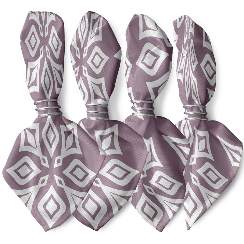 Cholena Polyester Floral Square Napkin, Purple