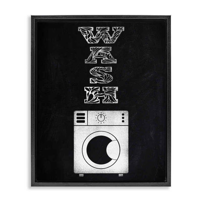 Cadre flottant à motif de lessive «Laundry Wash», conception par Marcus Prime, Cadre flottant noir de jais, H 21 po x l 17 po