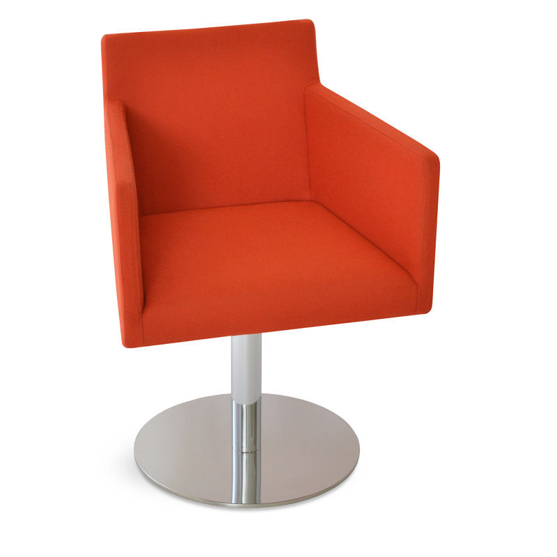 Fauteuil pivotant en laine 22 po Harput, Laine orange