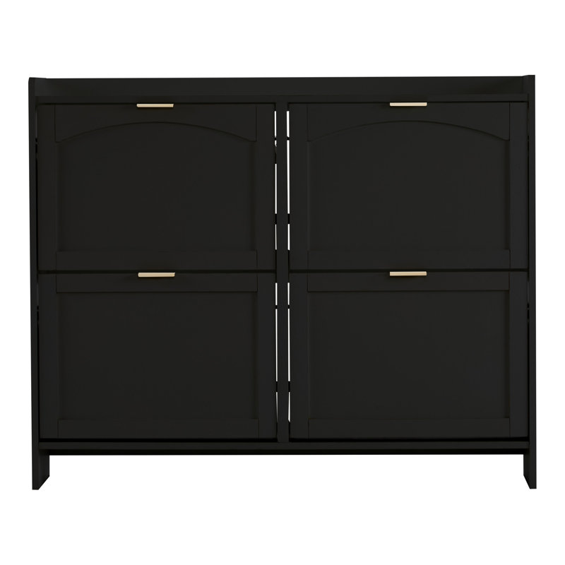 20 Pair Shoe Storage Cabinet, Black