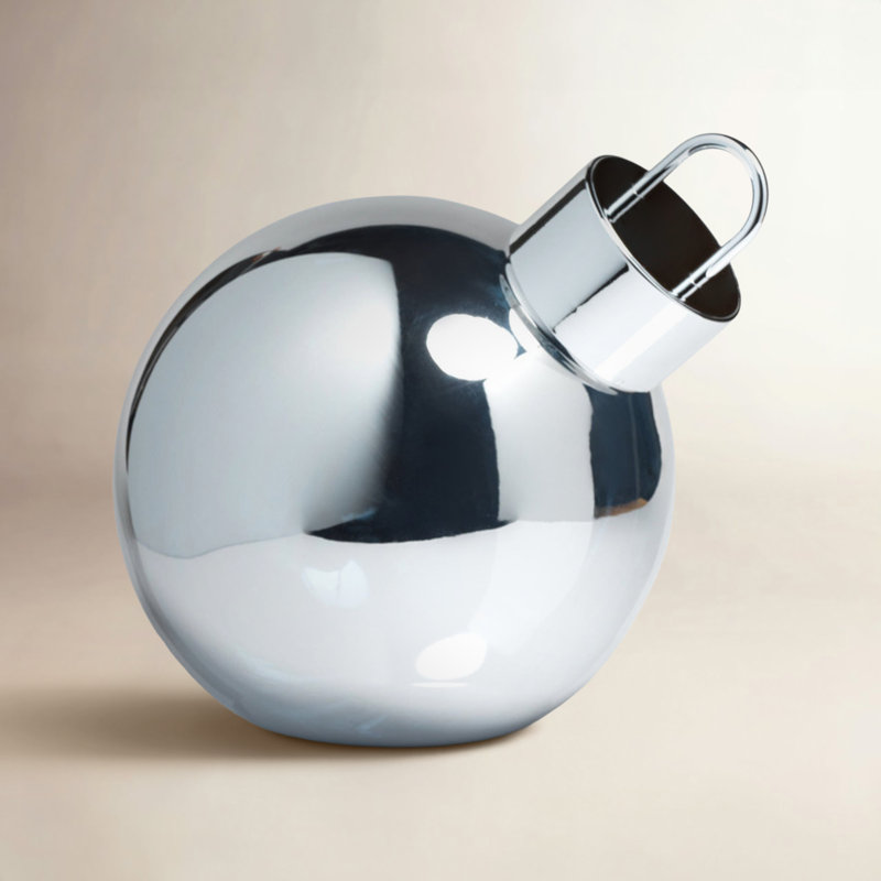 Ornement boule en verre, H 9,75 po x l 9,75 po x P 9,75 po, Argent
