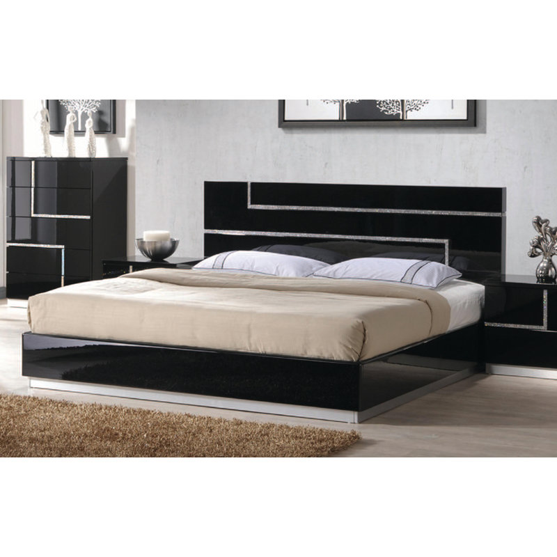 Shanda Black Platform Standard Bed , California King