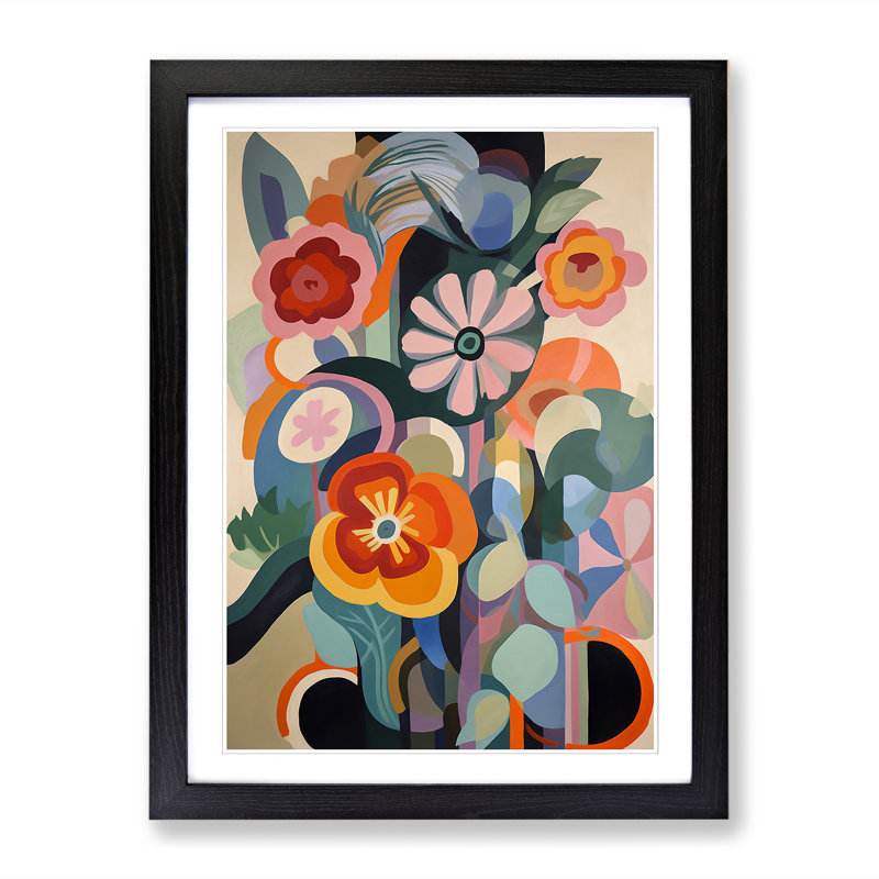 Mixed Flowers Vol.2 - Picture Frame Print, 64cm H x 46cm W x 2cm D, Black